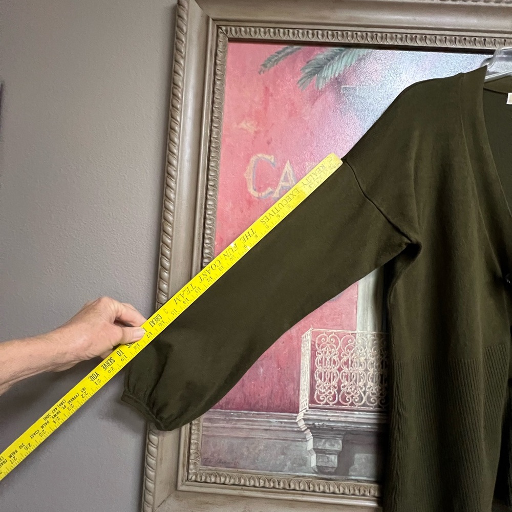 Michael Kors Olive Green Cardigan Sweater - Picture 12 of 14
